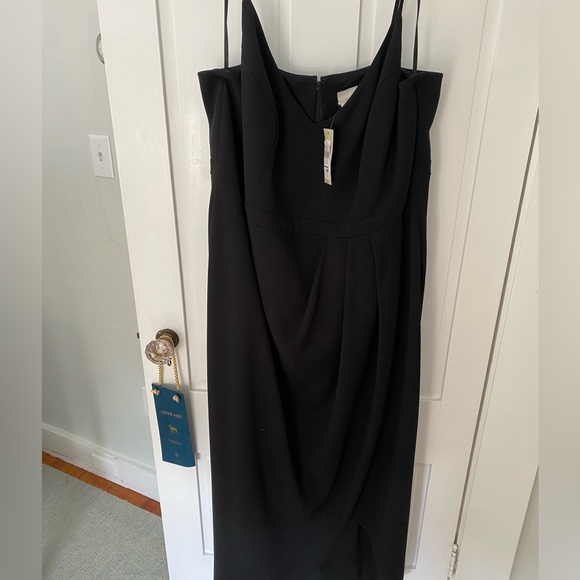 BHLDN “Lyra” maxi dress with wrap front, slit detail, black NWT - Picture 5 of 9